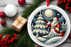 Round Christmas Ornament Sublimation|Clipart Product Image 1