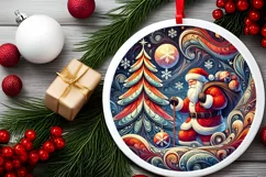 Round Christmas Ornament Sublimation|Clipart Product Image 1