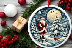 Round Christmas Ornament Sublimation|Clipart Product Image 1