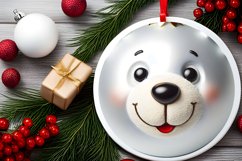Shiny Christmas Face Round Polar Bear Product Image 2