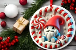 Round Christmas Ornament Sublimation|Clipart Product Image 1