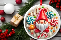 Round Christmas Ornament Sublimation|Clipart Product Image 1