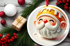 Round Christmas Ornament Sublimation|Clipart Product Image 1