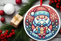 Round Christmas Ornament Sublimation|Clipart Product Image 1