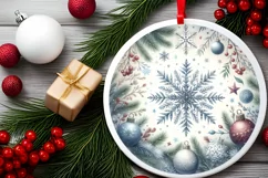 Round Christmas Ornament Sublimation|Clipart Product Image 2
