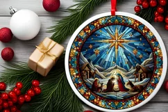 Round Christmas Ornament Sublimation|Clipart Product Image 2