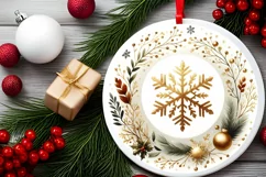 Round Christmas Ornament Sublimation|Clipart Product Image 2