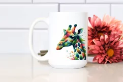 Abstract Vibrant Watercolor Giraffe, Transparent PNG Product Image 2