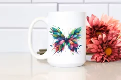 Abstract Vibrant Watercolor Butterfly, Transparent PNG Product Image 2