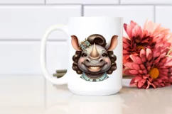 Detailed Rhino Smiling | Sublimation | Clipart Product Image 2