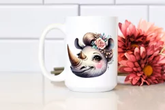 Detailed Rhino Smiling | Sublimation | Clipart Product Image 2
