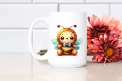 Vibrant Watercolor Brownish Baby Bee | Clipart Product Image 2