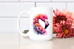 Flower Flamingo Abstract | Watercolor Clipart Product Image 2