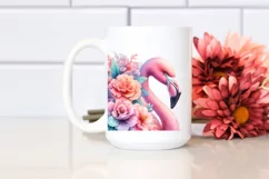 Flower Flamingo Abstract | Watercolor Clipart Product Image 2
