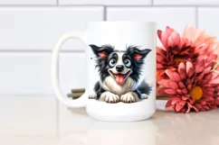 Crazy Border Collie Funny | Watercolor Clipart Product Image 2