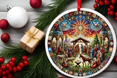 Round Christmas Ornament Sublimation|Clipart Product Image 1
