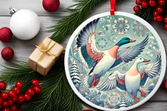 Round Christmas Ornament Sublimation|Clipart Product Image 1