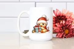 Cute Baby Duck behind Gift Box PNG Product Image 2