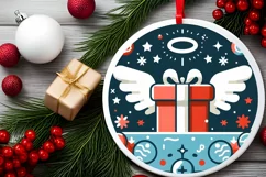 Round Christmas Ornament Sublimation|Clipart Product Image 1