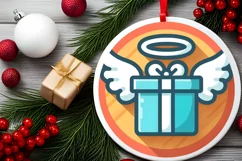 Round Christmas Ornament Sublimation|Clipart Product Image 1