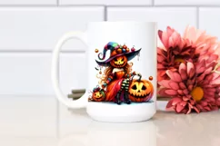 Vibrant Witch Halloween Pumpkin Watercolor | Sublimation | Product Image 2