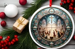 Round Christmas Ornament Sublimation|Clipart Product Image 2
