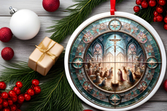 Round Christmass Ornament PNG Product Image 2