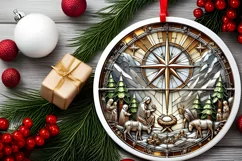 Round Christmas Ornament Sublimation|Clipart Product Image 2