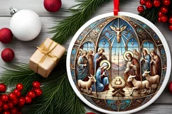 Round Christmas Ornament Sublimation|Clipart Product Image 2