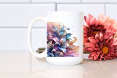 Abstract Pastel Lobelia with Metallic Inserts | Clipart Product Image 2