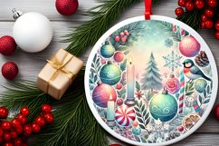 Round Christmas Ornament Sublimation|Clipart Product Image 2
