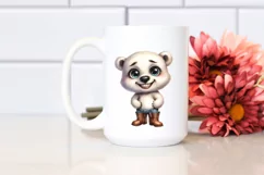 Polar Bear Big Eyes Standing Up Human Like Cowboy Boots Product Image 2