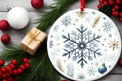 Round Christmas Ornament Sublimation|Clipart Product Image 2