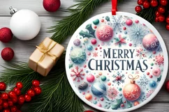 Round Christmas Ornament Sublimation|Clipart Product Image 2