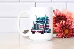 Detailed Truck USA Colors On White Background Product Image 2