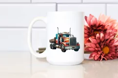 Detailed Truck USA Colors On White Background Product Image 2