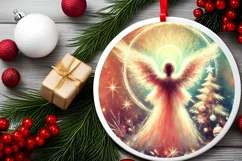 Round Christmas Ornament Sublimation|Clipart Product Image 1