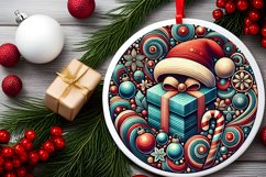 Round Christmas Ornament Sublimation|Clipart Product Image 1