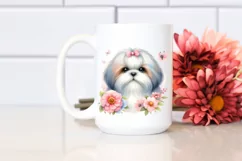 Cute Pastel Shih Tzu Watercolor | Sublimation | Clipart Product Image 2