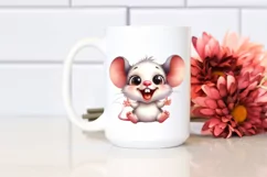 Excited Baby Mouse Watercolor Clipart Product Image 2