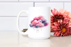 Colorful PINkish Watercolor Cloud | Sublimation | Clipart Product Image 2