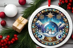 Round Christmas Ornament Sublimation|Clipart Product Image 1
