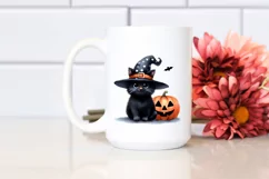 Funny Halloween Black Cat PNG Product Image 2