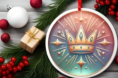 Round Christmas Ornament Sublimation|Clipart Product Image 1
