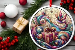 Round Christmas Ornament Sublimation|Clipart Product Image 2