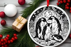 Round Christmas Ornament Sublimation|Clipart Product Image 2