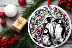Round Christmas Ornament Sublimation|Clipart Product Image 2