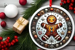 Round Christmas Ornament Sublimation|Clipart Product Image 2