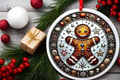 Round Christmass Ornament PNG Product Image 2