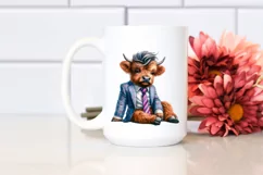 Expressive Baby Highlandcow Sitting PNG Product Image 2